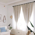 beautiful beige hollowed star bedroom curtains for sale window sheer drapes