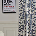 beautiful blue boho chic geometric curtains room darkening drapes