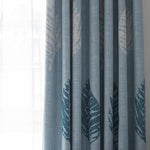 beautiful blue leaf kitchen curtains decorative sun blocking ceiling drapes