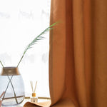 beautiful orange cotton linen sunroom curtains noise cancelling custom drapes