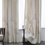 High-end Embroidered Magnolia Flower Ivory Curtains Gorgeous Drapes