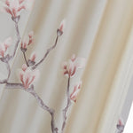 High-end Embroidered Magnolia Flower Ivory Curtains Gorgeous Drapes