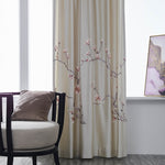 High-end Embroidered Magnolia Flower Ivory Curtains Gorgeous Drapes