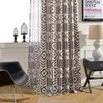 gorgeous black boho chic geometric curtains living room drapes 1 set of 2 panels
