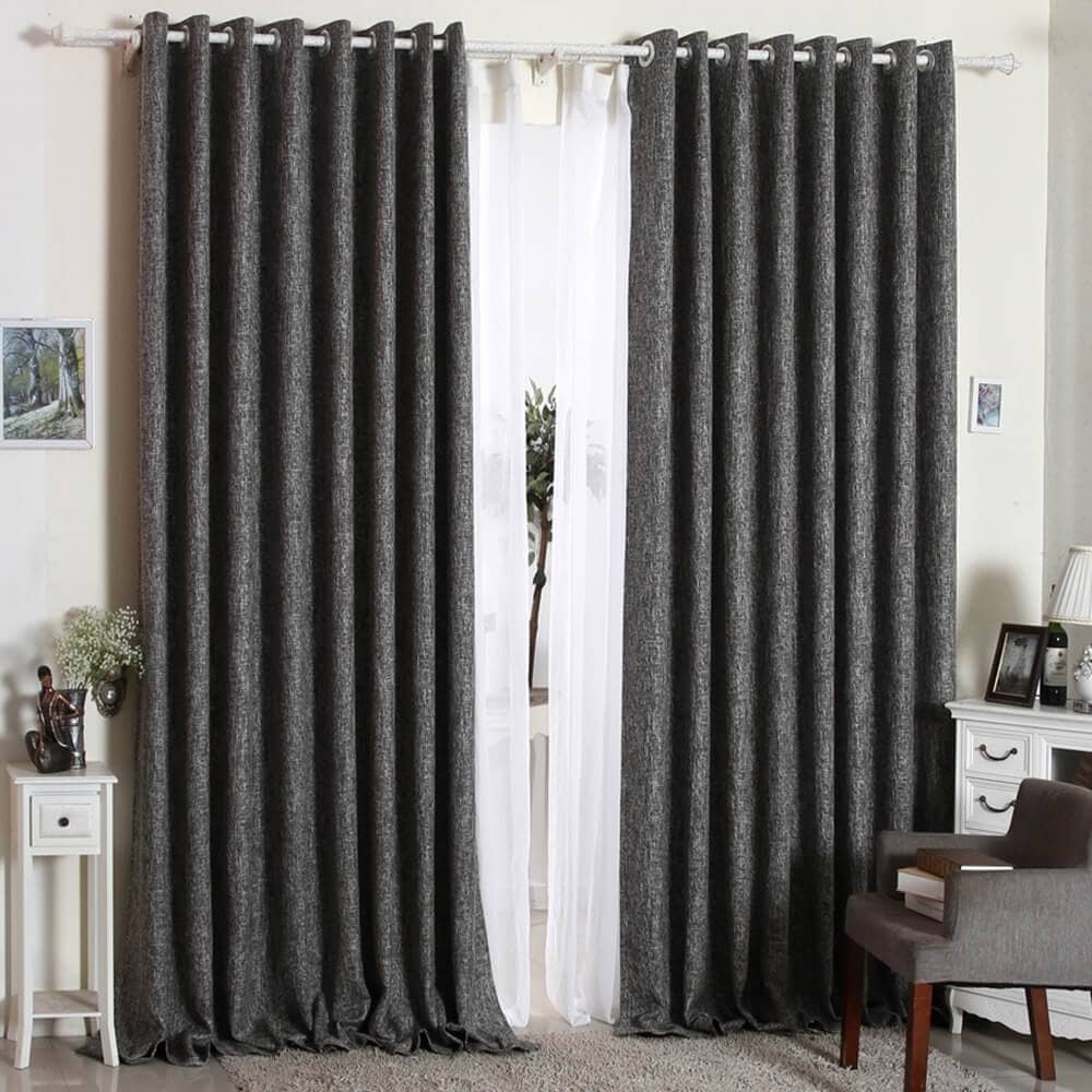 black linen bedroom drapes grommet room darkening curtains for sale