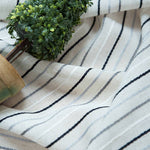 White Black Striped Voile Linen Sheer For Living Room 2 Panels