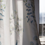 Blue and white pleated drapes sliding glass door curtains sale