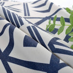 blue boho chic geometric curtains polyester cotton drapes