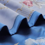 High-end Embroidered Flower Blue Curtains Gorgeous Drapes