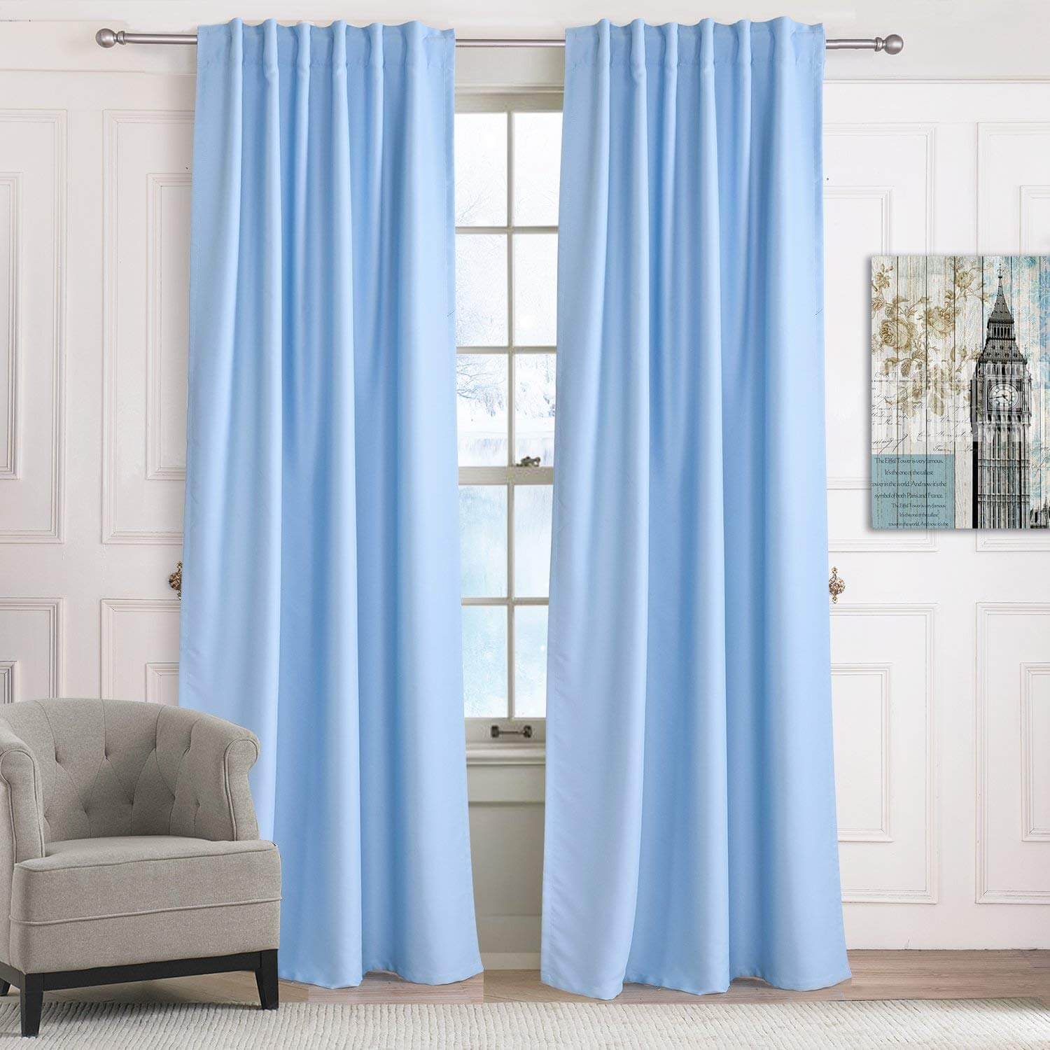 Room Darkening Thermal Insulated Blackout Curtains for Bedroom 2 Panels(Beige/Blue/Navy/Green) - Anady Top Space Design