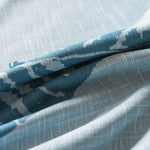 Blue Blackout Curtains Leaf Cotton Linen Drapes 2 Panels