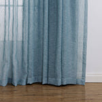 Blue Linen Sheer Curtains for Living Room 2 Panels – Anady Top