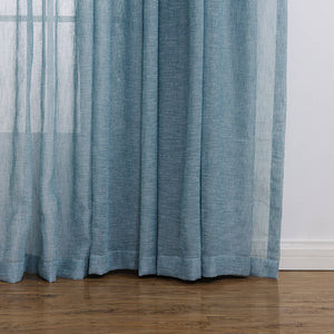 Anady Top Blue Linen Sheer Curtains for Living Room 2 Panels - Anady Top Space Design