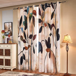 Rustic Brown Leaf Curtains Blackout Drapes For Sale