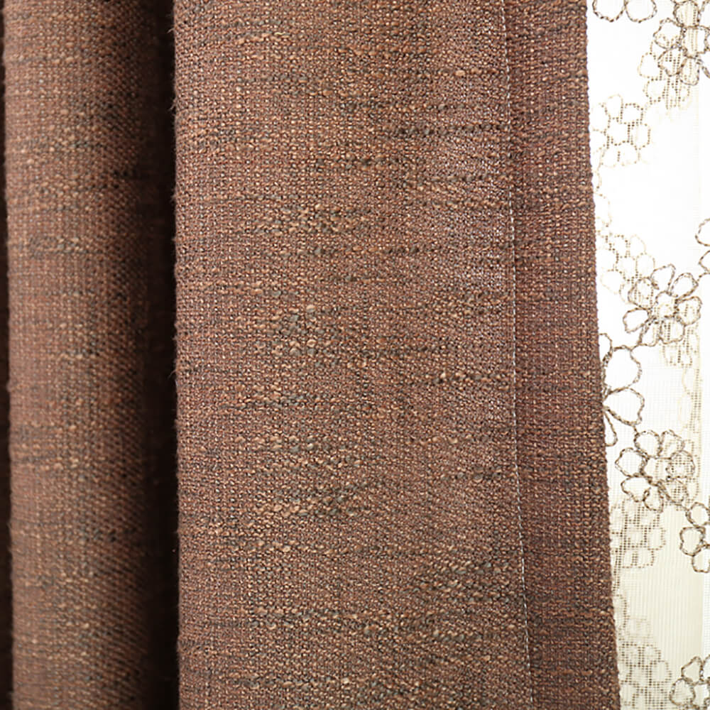 Solid Brown Curtains Grommet Top Drapes for Bedroom Set of 2 Panels - Anady Top Space Design