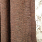 Solid Brown Curtains Grommet Top Drapes for Bedroom Set of 2 Panels - Anady Top Space Design