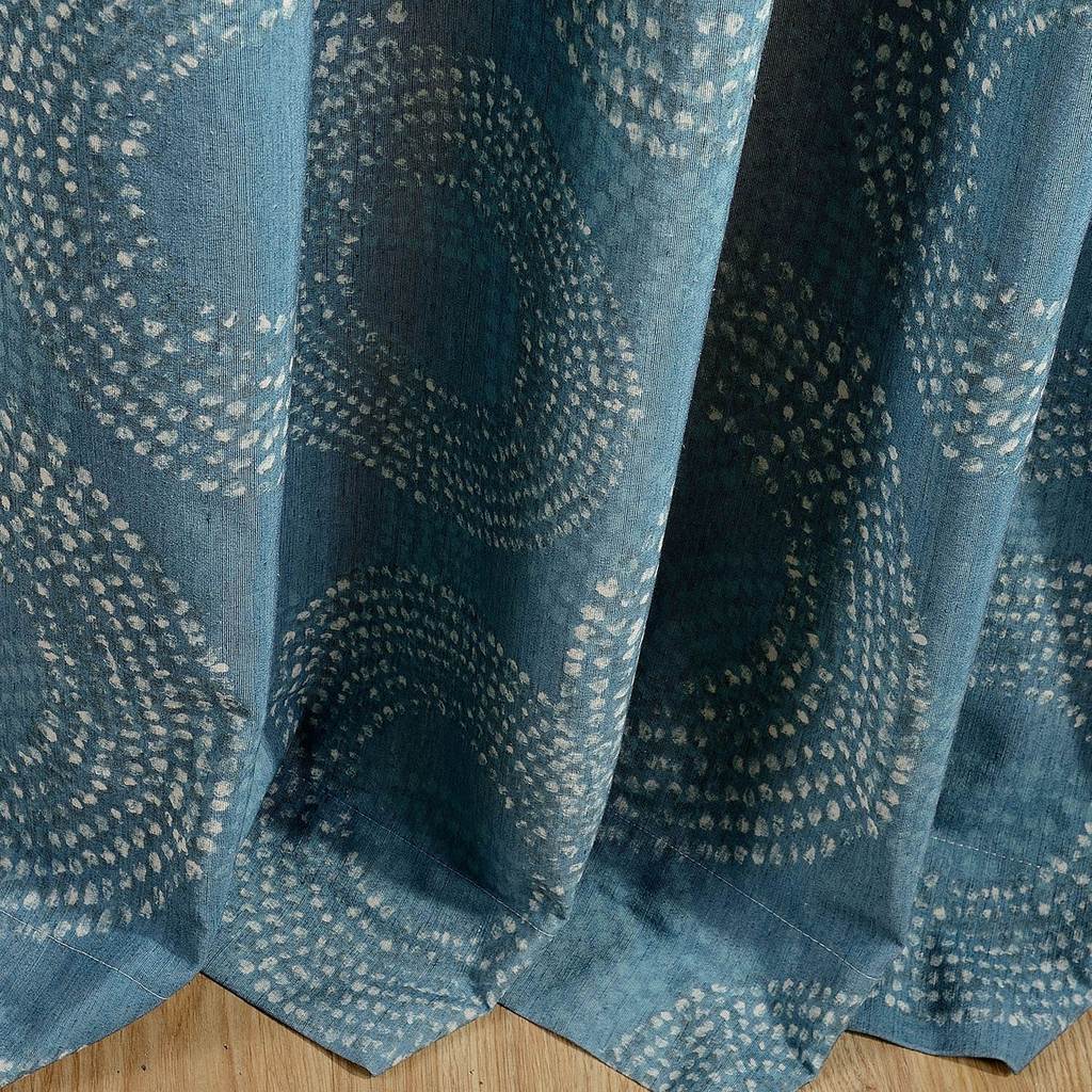 cheap teal blue patterned window curtains thermal ceiling drapes