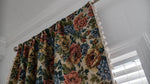 Classic Flower Peony Beige Curtains Floral Drapes with White Tassels