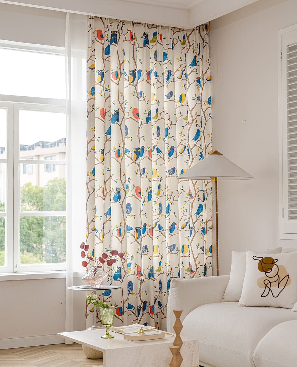 Colorful Owl Curtains for Kids Living Room Drapes 2 Panels