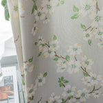 White Small Flower Curtains Country Fashion Drapes