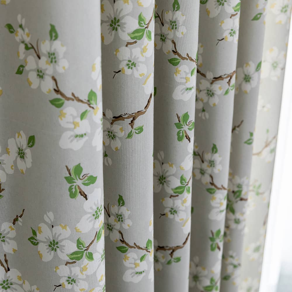 White Small Flower Curtains Country Fashion Drapes