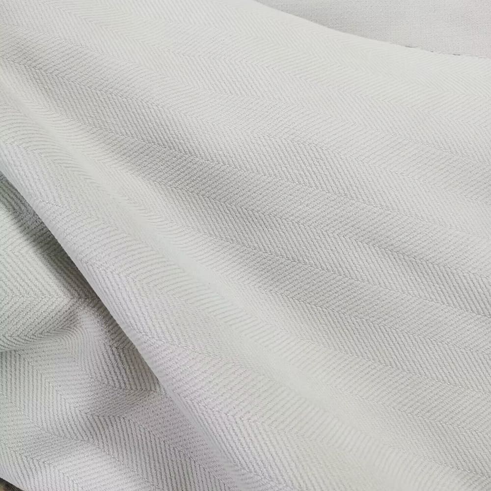 Cream White Chenille Jacquard Herring Bone Curtains Polyline Drapes