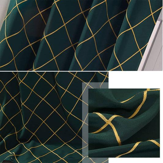 Housse de coussin à grille imperméable vert foncé, 1 lot de 2 taies d'oreiller