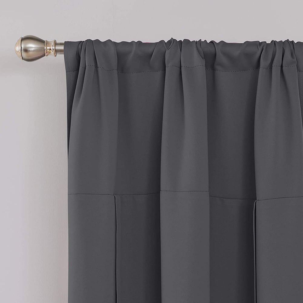 Tie Up Adjustable Balloon Curtain Shade Dark Gray Drapes for Window