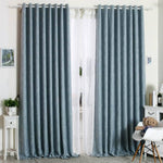 elegant blue linen window drapes living room darkening curtains for sale