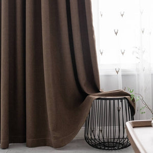 elegant brown cotton linen bedroom darkening curtains ceiling drapes