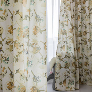 elegant fan flower custom drapes living room darkening curtains for sale