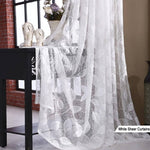 elegant living room lace curtain panels white leaf sheer curtains for sale