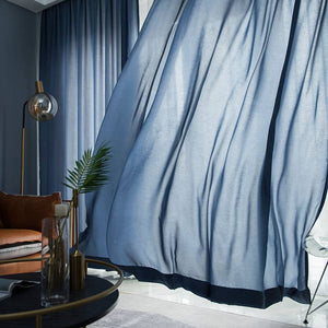Blue sheer hot sale curtains