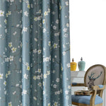elegant pigeon blue flower bedroom blackout curtains and drapes for sale