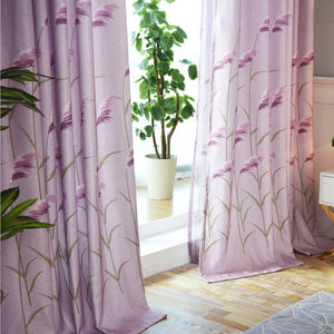elegant purple reed ceiling pinch pleat drapes balcony curtains for sale