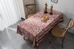 elegant white leaf flower red table cloth American table runner for sale