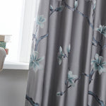 Embroidered Magnolia Flower Gray Curtains Gorgeous Drapes