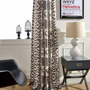 gorgeous black boho chic geometric curtains living room drapes 1 set of 2 panels