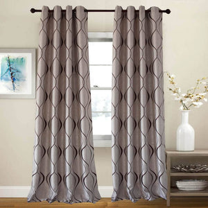 fancy tan bedroom thermal drapes grommet soundproof curtains for sale