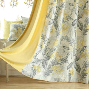 fancy yellow and gray curtains girls privacy acoustic light blocking drapes