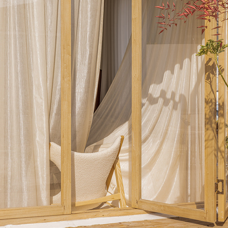 Sunshine Beige Sheer Curtains Living Room Drapes For 2 Panels