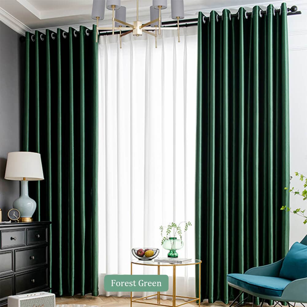 forest green living room darkening curtains grommet ceiling drapes for sale