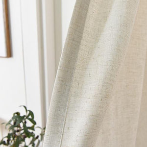 Beige Natural Linen Curtains Drapes for Living Room 2 Panels - Anady Top Space Design