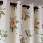 Anady Top Pink Flower Beige Curtains for Bedroom/Living Room 2 Panels Drapes - Anady Top Space Design