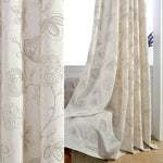 gorgeous natural linen flower living room drapes and curtains for sale