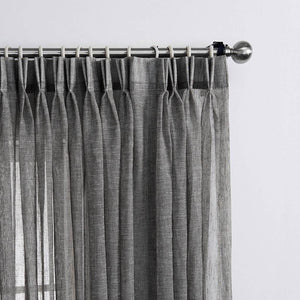 Gray pinch pleat sheer curtains bedroom window sheers on sale