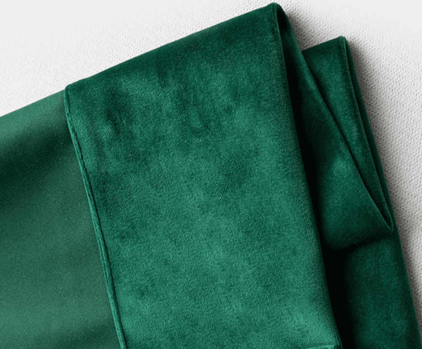 green velvet curtain panels