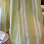Green vertical striped linen curtains living room drapes for sale