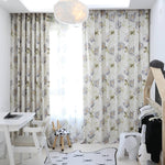 grey blue floral pinch pleat drapes living room darkening curtains for sale 