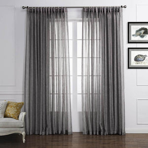 Grey linen sheer drapes for living room gray sheer curtains for sale